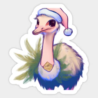 Cute Ostrich Drawing Sticker